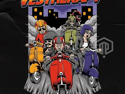 VESTHERAPY artwork branding commissionwork design illustration illustrator logo outdoorapparel tshirt ui