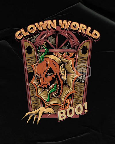 CLOWN WORLD artwork branding commissionwork design illustration illustrator logo outdoorapparel tshirt ui