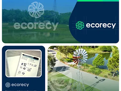 Ecorecy Logo Design Process best logo designer branding design ecologo flat greenenergy logo logodesign modern renewableenergy sustainable