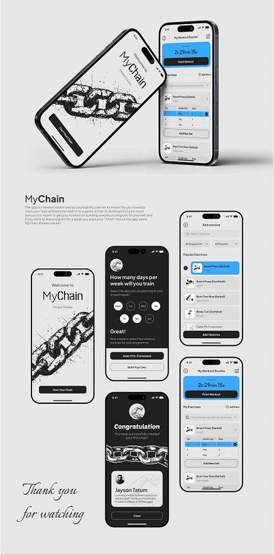 My Chain App android design figma fitness fitness tracker ios mobile app ui ui design uxui design wellness