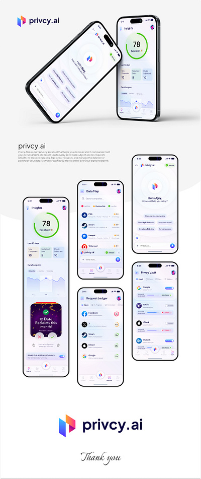 Privcy.ai App ai android chat data design figma ios logo mobile app social media ui ui design uxui design