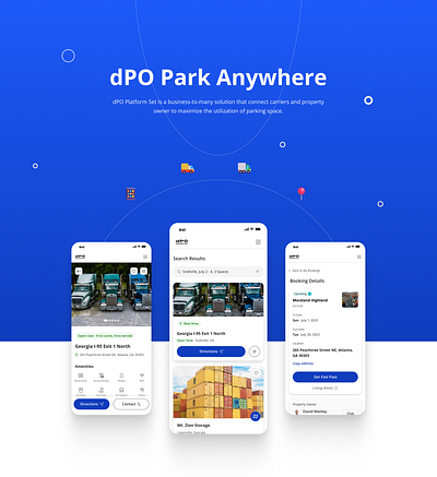 dPO Park Anywhere blue mobile ui parking