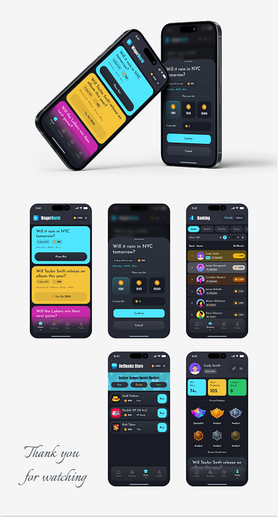 Wager World App android design figma ios mobile app ui ui design uxui design