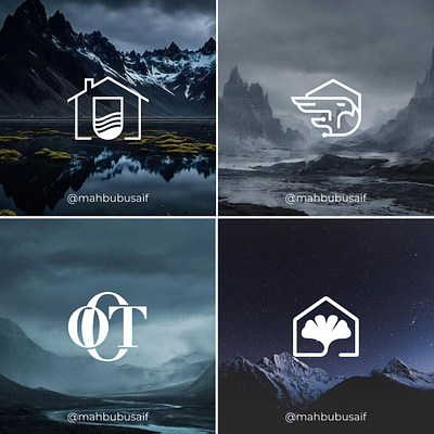Modern Minimalist Real Estate and Agency Logo Design basement finishing logo elegant logo design home logo design letter logo logo marks logos minimalist premium logo modern agency logo modern logo property management real estate logo