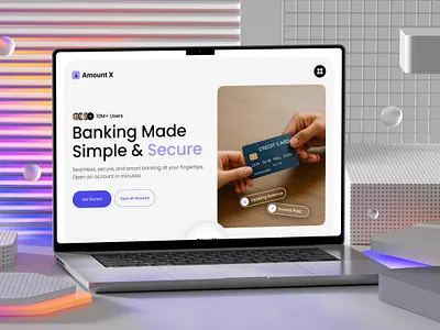 Banking Website Hero Section bank banking fintech interface leanding page popular product service startup ui ux web