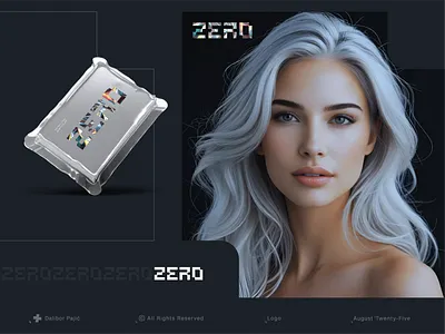 ZERO logo wordmark abstract branding business clean cool custom made digital agency geometry lettering logo logotype minimal modern name pixel shift startup technology visual identity word