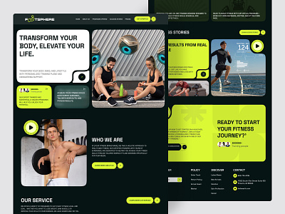 Fitness Landing Page UI — FTSphere 🧬 branding design fintness graphic design gym health icon illustration logo minimal ui ux vector
