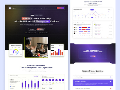 HR management SaaS website design analytics b2b clean employee hr management hr management saas hr management saas design landing page management payroll project management recruitment saas saas landing page salary service startup uiux website workflow