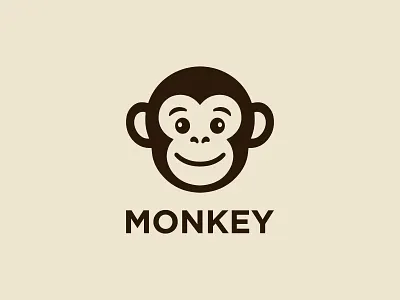 Minimalist Monkey Face Logo Icon modernlogo