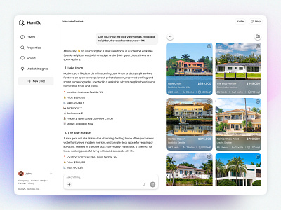 Homigo - List of properties by Ai ai ai agent ai assistance ai conversation apartments buy home buy property chatboat home investment list of properties property real estate real estate dashboard real estate website residence saas website