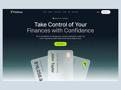FinGrow - Finance Website Design bank banking app crypto currency finance finance landing page finance landing page design finance website design fintech fintech app landing page saas saas landing page saas website transactions transfer wallet web web design website