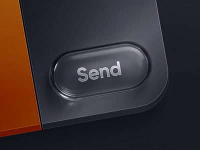 🥃 Glass button 3d animation apple button card dark figma glass hover icon interaction ios liquid orange pill press refraction send textures ui