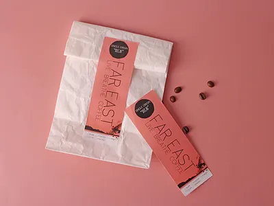 Far East Live Breathe Branded Coffee Labels - StickerDot NZ branding bulk coffee custom labels design die cut graphic design labels logo logo design packaging printing product design rectangle sticker design sticker printing stickers vinyl stickers waterproof stickers wholesale