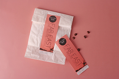 Far East Live Breathe Branded Coffee Labels - StickerDot NZ branding bulk coffee custom labels design die cut graphic design labels logo logo design packaging printing product design rectangle sticker design sticker printing stickers vinyl stickers waterproof stickers wholesale