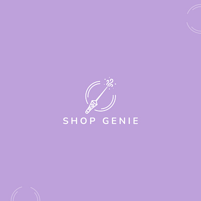 SHOP GENIE – Minimal Line Art Logo with Magical Wand Element brand identity branding design design logo flat graphic design icon illustration line line art logo logo design logos logotype minimal minimalist modern timeless timeless logo unique