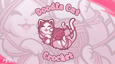 Doodle Cat Crochet Commission cartoon logo cartoon mascot cute cartoon cute design cute illustration cute logo cute mascot logo mascot design mascot logo