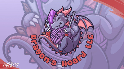 Dragon's Hoard LLC Commission branding cartoon logo cartoon mascot cute cartoon cute logo cute mascot dragon mascot brand mascot logo