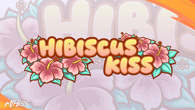 Hibiscus Kiss Commission beauty logo branding cartoon logo flower illustration logo logo design mascot logo text design text logo typography