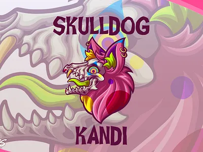 Skulldog Kandi Commission brand logo cartoon illustration dog graphic design illustration mascot logo shirt illustration tshirt illustration