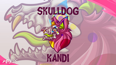 Skulldog Kandi Commission brand logo cartoon illustration dog graphic design illustration mascot logo shirt illustration tshirt illustration
