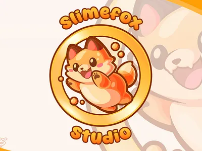 SlimeFox Studio Commission branding cartoon logo cartoon mascot character design cute cute design cute illustration fox illustration logo logo design mascot design mascot logo