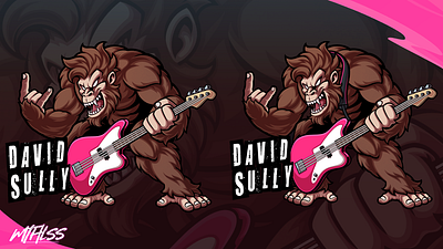 David Sully Mascot Commission ape branding character character design graphic design guitar illustration logo mascot mascot design mascot logo monkey youtube logo