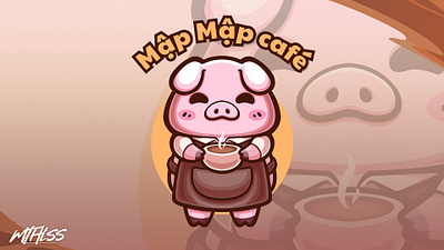 Map Map cafe Commission animal branding cafe cartoon cartoon logo coffee logo mascot mascot design mascot logo modern logo pet pig roastery