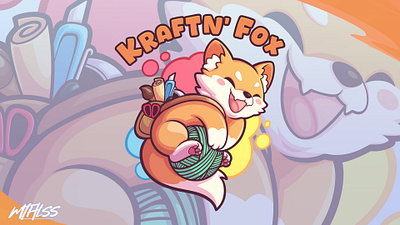 Kraftn' Fox Commission animal branding cartoon cat craft cute dog ebay etsy fox graphic design logo mascot mascot logo online shop school shopify streamer twitch youtube