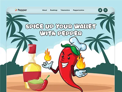 Pepper - Meme Token Landing Page ad base crypto instagram landing page logo meme coin landing page meme coin website memecoin post promotion solana twitter web design صفحة هبوط عملة الميم