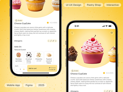 Pastry Shop - Mobile UI e commerce mobile shop ui
