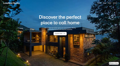 LuxeNest Realty – Framer Real Estate Website branding design figma framer framer developer graphic design illustration landing page logo marketing website realestate ui website