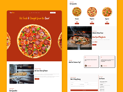 Pizza Shop Website UI Design branding css design graphic design html illustration javascript logo pizza pizza shop pizza ui pizza website ui website