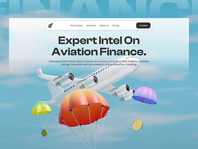 Modern Hero Section Landing Page Design for Aviation Finance aircraft airplane airport aviation aviation analytics aviation landing page enterprise ui financial plane fintech fintech ui fleet analytics flight dashboard flight invoice hero hero banner hero header hero section invoicing product design web design