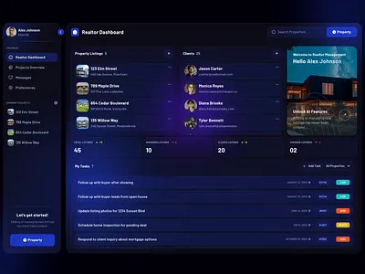 Realtor CRM Dashboard b2b crm design real estate realtor realtor crm dashboard ui ux website