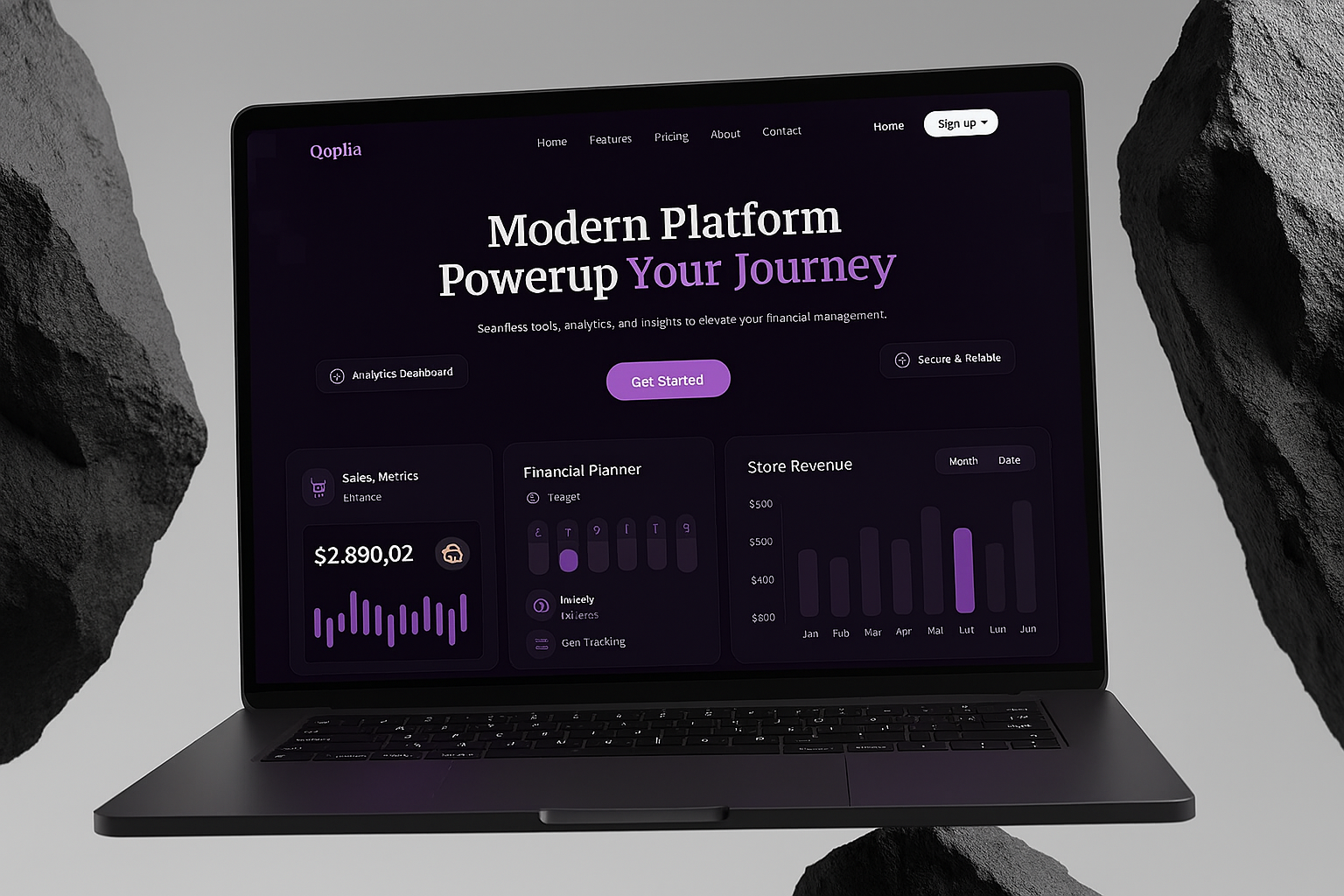 Dark Mode SaaS Dashboard – Financial Analytics Platform UI analyticsui businessanalytics darkmodeui dashboardui financedashboard fintechui moderndesign purpleui responsiveui saasdesign techdashboard uxuidesign webappdesign webinterface