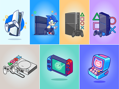 Game Illustrations Series🎮🕹️👾 branding console controller divoom doodle flat gadget game gaming icon illustration logo pixel playstation retro technology video game xbox