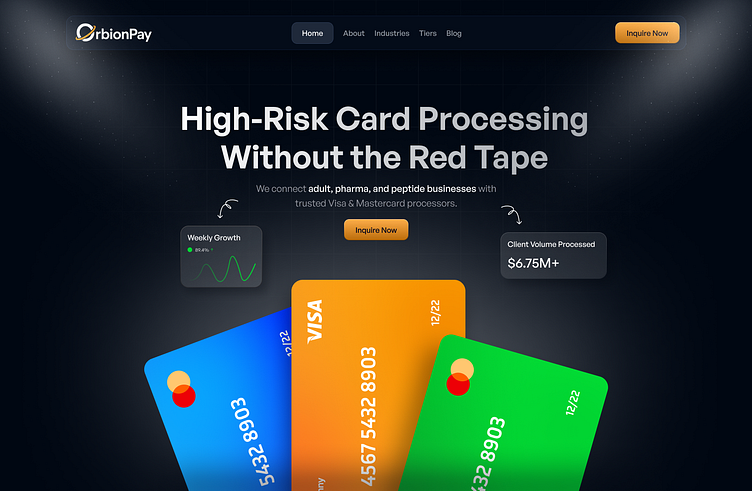 OrbionPay – High-Risk Card Processing UI by Shahriar Sohag on Dribbble