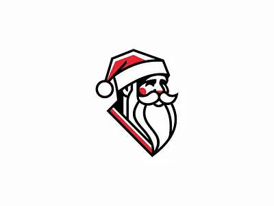 Santa Claus Logo beard branding christmas claus design festive fun gift hat holiday identity illustration joyful lines logo mark santa symbol vector winter