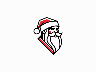 Santa Claus Logo beard branding christmas claus design festive fun gift hat holiday identity illustration joyful lines logo mark santa symbol vector winter