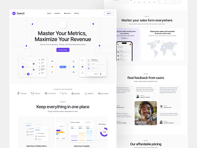 SalesX - SaaS Website Design dashboard design landing page management saas ui ux web design website