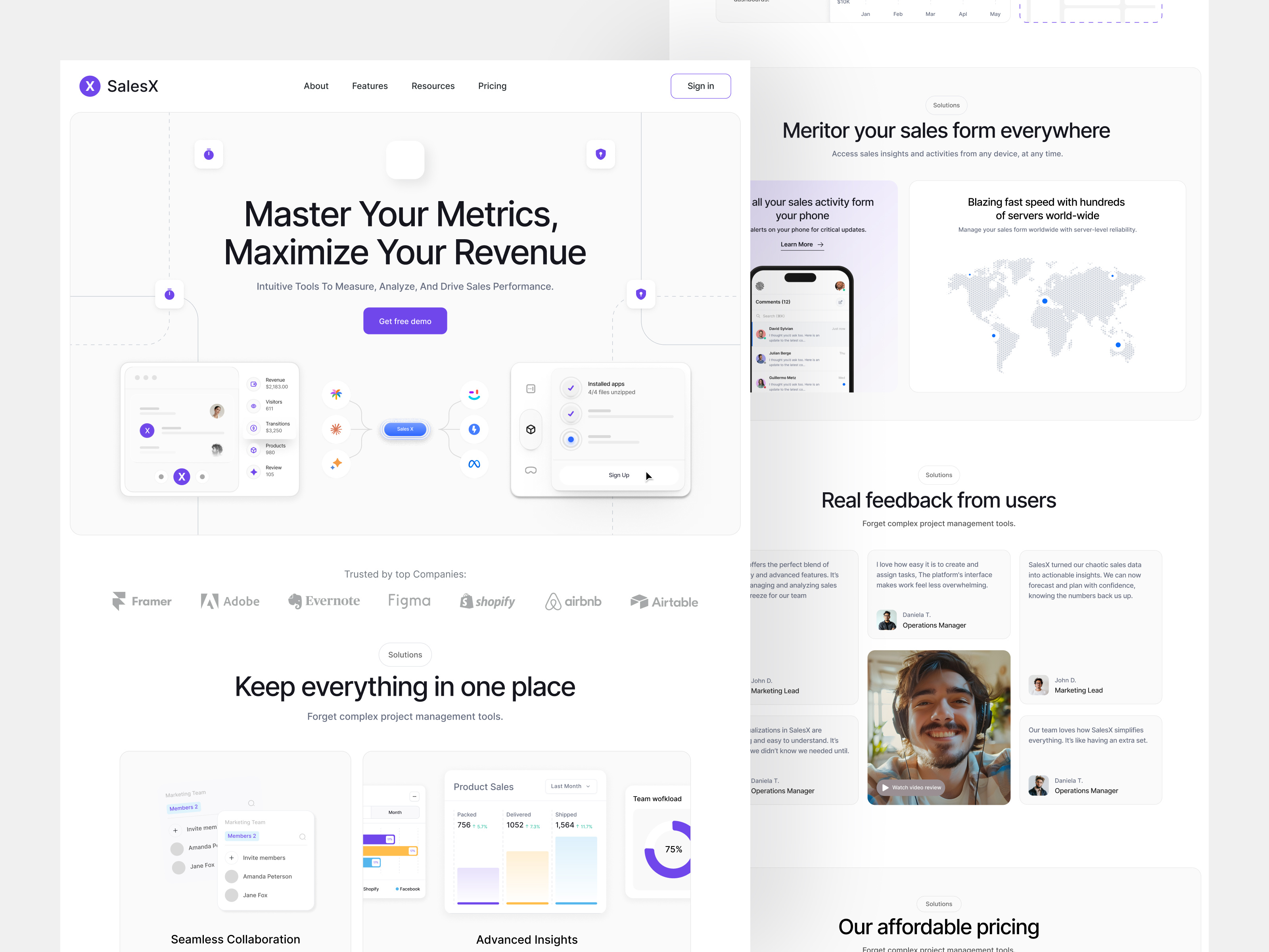 Example of Saas Landing Page Design