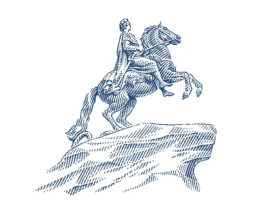 Peter I: illustration for a pattern. branding engraving etching monument pen and ink vector engraving woodcut