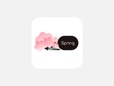 Spring in Pinks badges card design cartoon flower icon pink search spring ui web design widget
