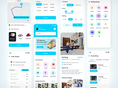 VIP Movers – Seamless Moving 3d appdesign deliveryapp logistics modernui movingapp serviceapp startupapp ui uxui vipmovers