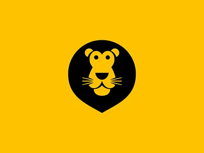 Playful Lion Face Logo animal branding cartoon cat design face fun geometric illustration kids lion logo mark mascot playful sports vector yellow