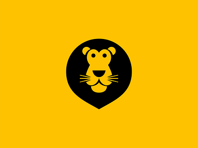 Playful Lion Face Logo animal branding cartoon cat design face fun geometric illustration kids lion logo mark mascot playful sports vector yellow