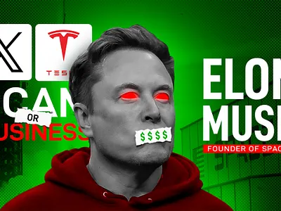 Youtube Thumbnail | Elon Musk branding creative design elonmusk graphic design green illustration logo motion graphics socialmedia thumbnail typography ui ux vector