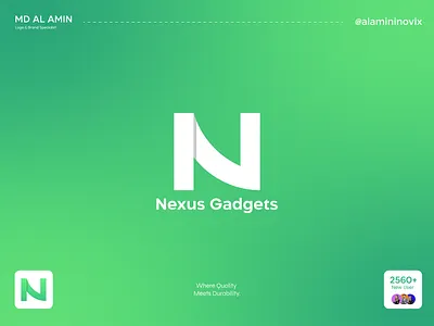 Modern N Monogram Logo | Clean Tech Identity for Nexus Gadgets airpods brand style guide clean tech branding corporate identity creative logo design e commerce logo ecommerce business futuristic logo gadget gadget brand logo lettermark logo logo for electronics brand modern tech logo monogram logo for startup n letter logo n monogram logo nexus shopping logo startup logo design tech logo design