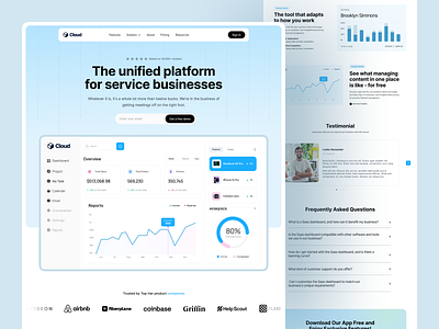 Cloud - Unified Platform Service b2b b2c dashboard design agency fintech framer landing page design marketing no code popular shot product product design reflex studio saas saas landing page saas platform saas website revamp web 3 webflow website redesign