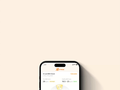 Stride - Health & Fitness App app design fitness app health app mobile app design mobile design sports app ui design